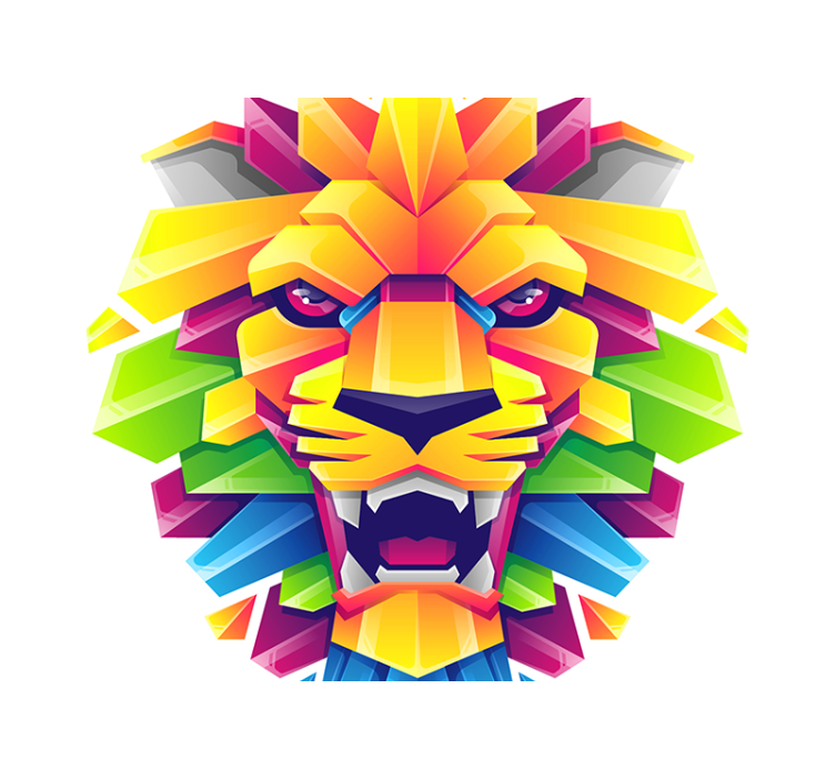 Wall mural lion vibrant lion face - TenStickers