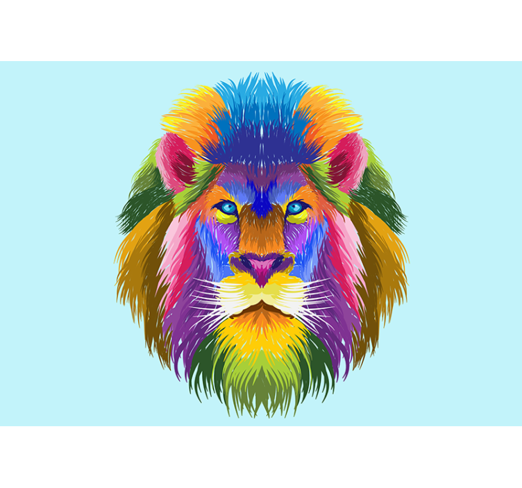 Wall mural lion colorful lion portrait - TenStickers