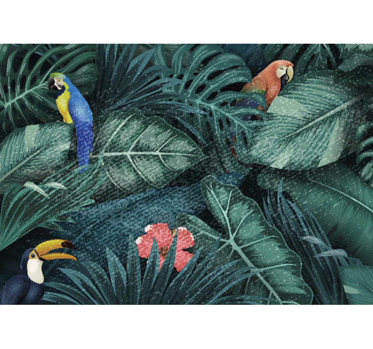 Lush Tropical Paradise wall mural jungle - TenStickers
