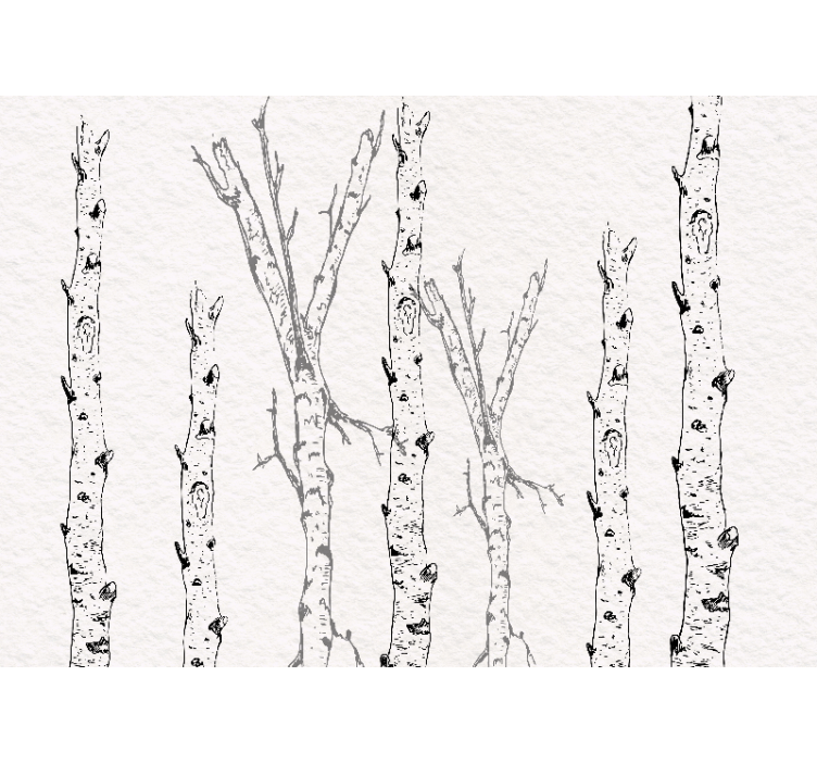 Bark Patterned Trees dining room wall mural - TenStickers