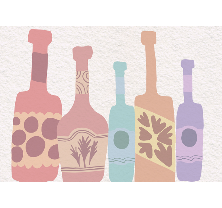 Wall mural painting of stylized bottle collection - TenStickers