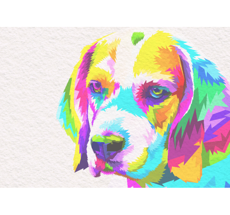 Wall mural animals colorful dog portrait - TenStickers