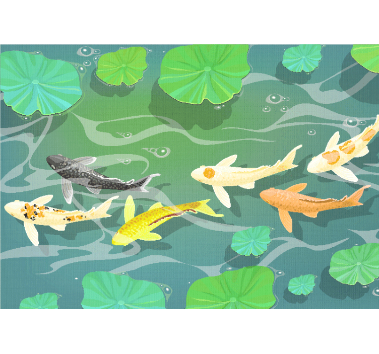 Wall mural animals koi fish pond decor - TenStickers