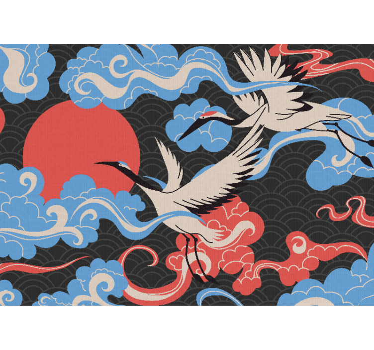 Wall mural animals cranes in flight - TenStickers