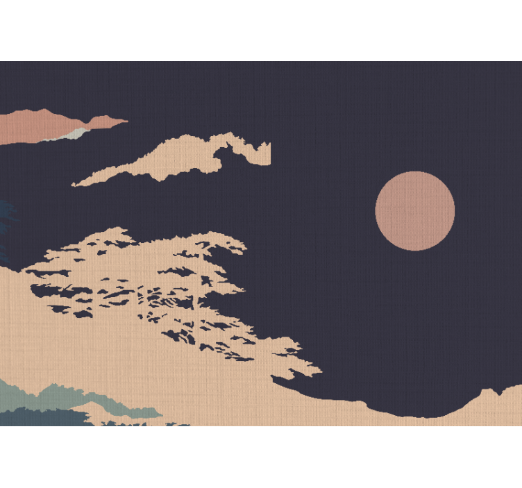 Nature wall mural tranquil moonlit landscape - TenStickers