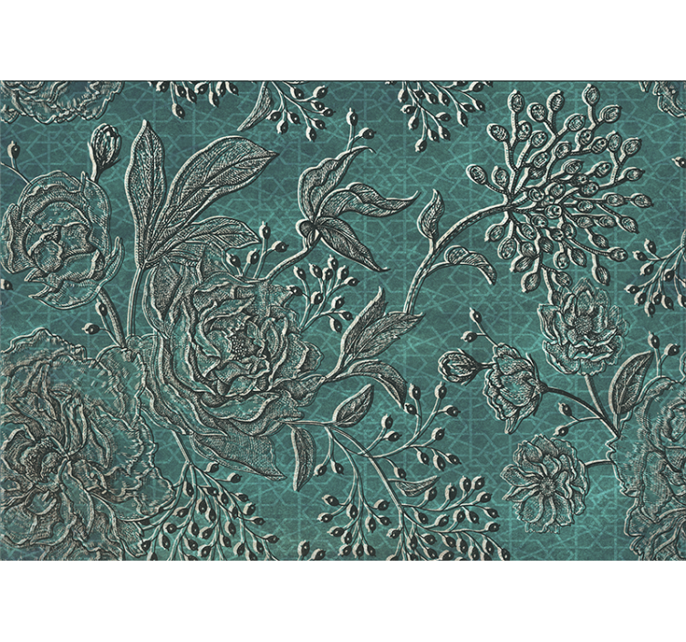 Flowers wall mural intricate floral pattern - TenStickers