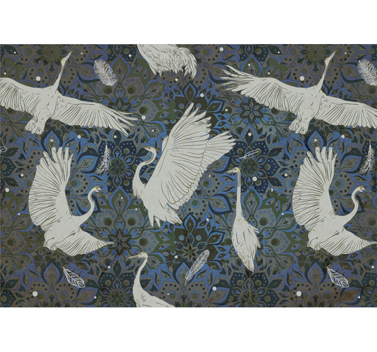 Wall mural animals elegant crane design - TenStickers