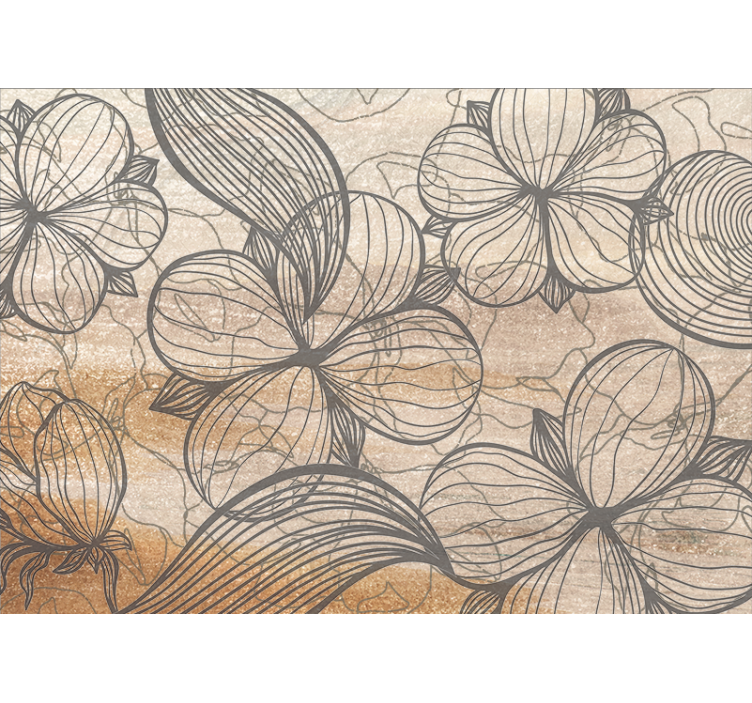 Flowers wall mural elegant floral designs - TenStickers
