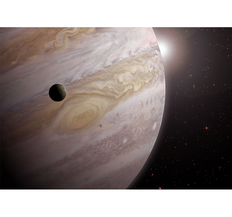 Jupiter and Moon space wall mural - TenStickers