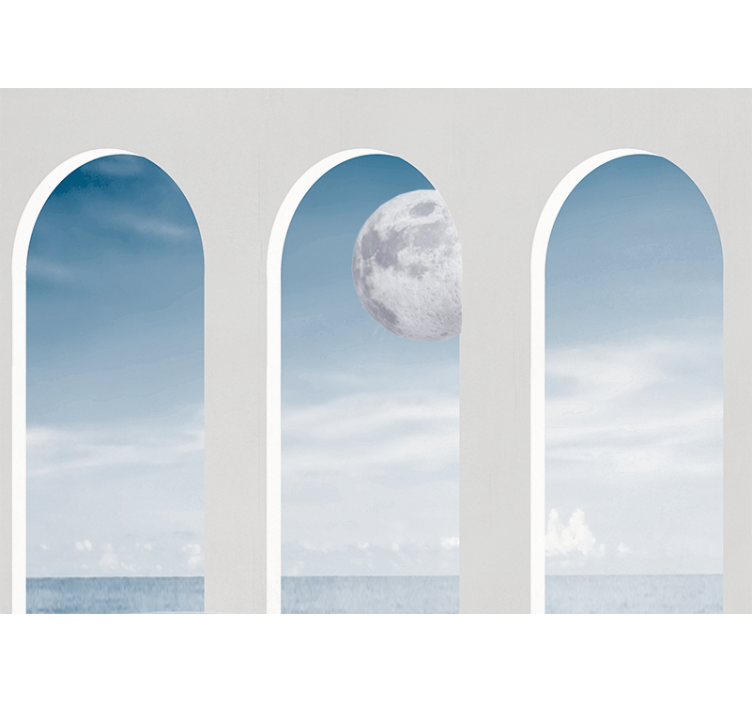 Abstract mural wallpaper moonlit archways - TenStickers