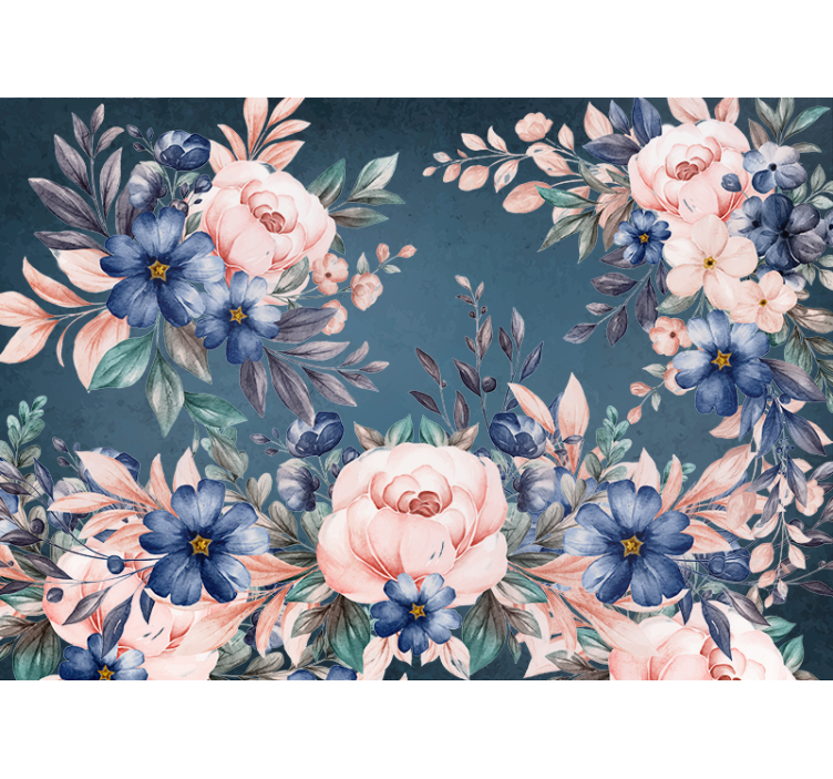 Flowers wall mural romantic floral design - TenStickers
