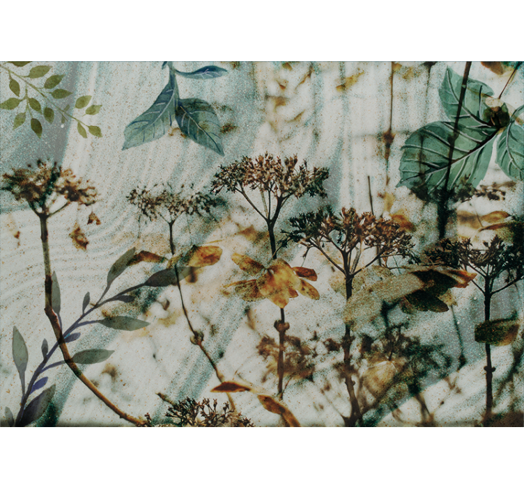 Flowers wall mural floral leaf design - TenStickers