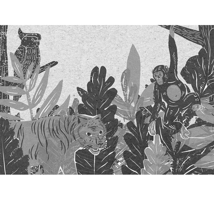 Wall mural animals wildlife adventure scene - TenStickers