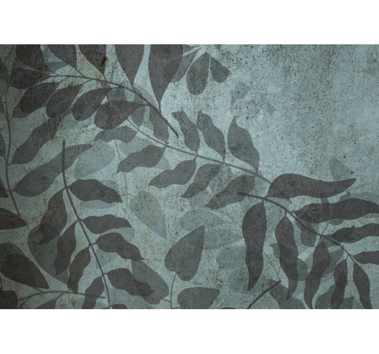 Nature wall mural in soft leaf patterns - TenStickers