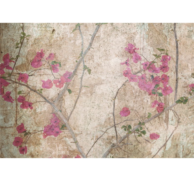 Flowers wall mural pink bougainvillea blooms - TenStickers