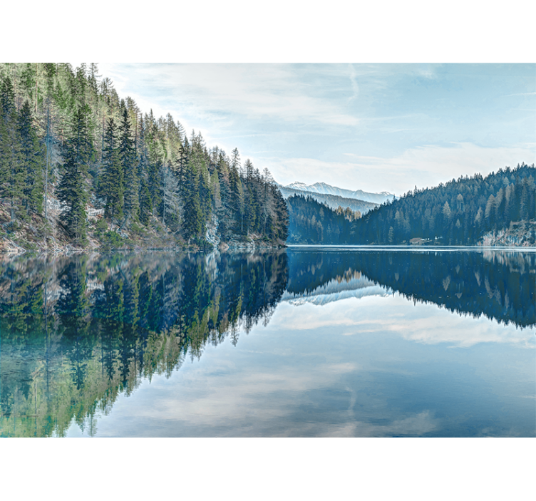 Landscape wall mural serene mountain reflection - TenStickers