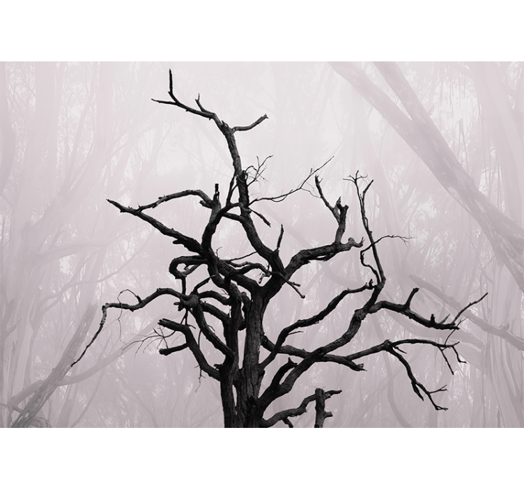Trees wall mural intricate branches silhouette - TenStickers