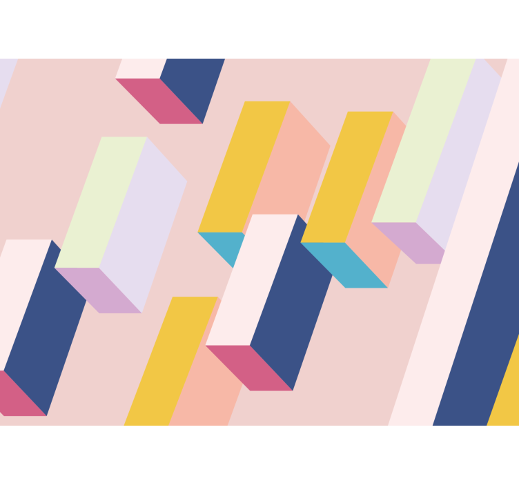 Abstract mural wallpaper in geometric block design - TenStickers