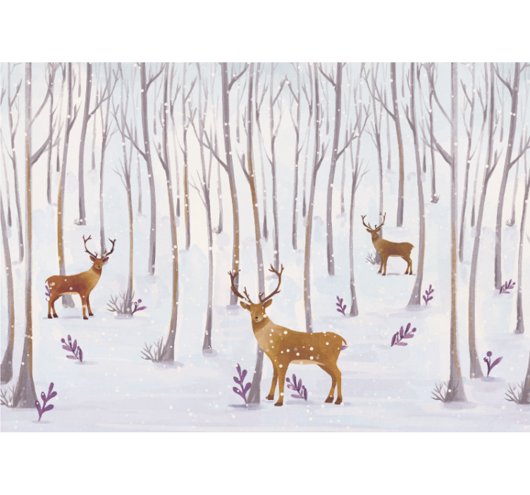 Deer in Forest wall mural animals - TenStickers