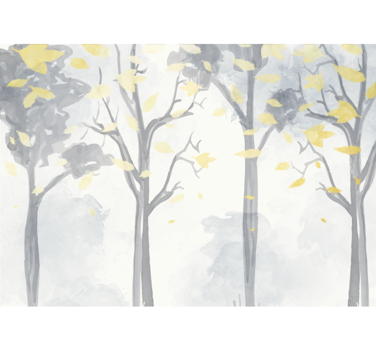 Trees wall mural autumn tree silhouettes - TenStickers