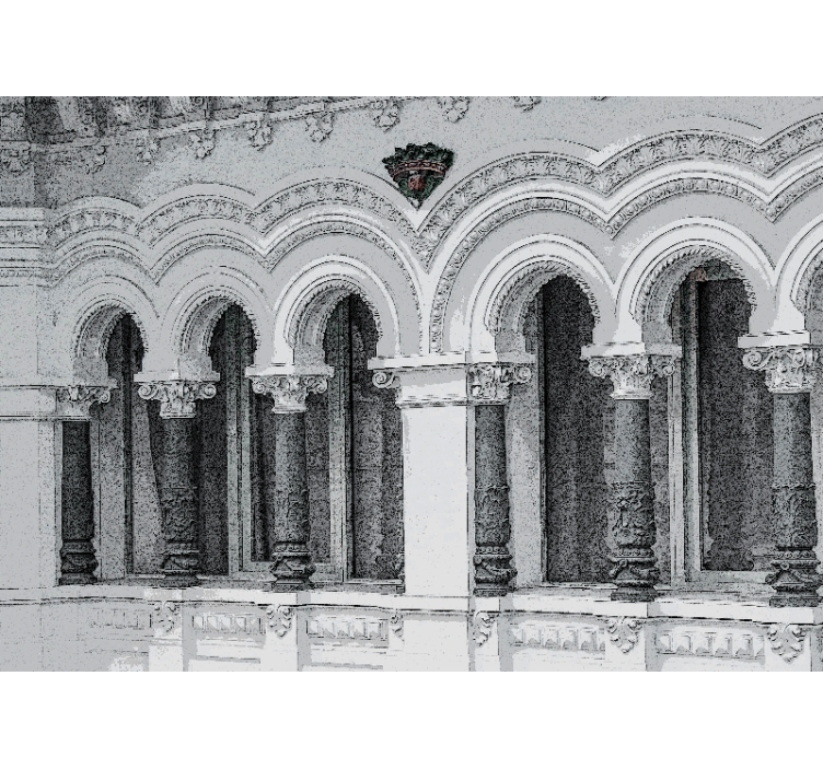 Wall mural classic art architectural arch details - TenStickers