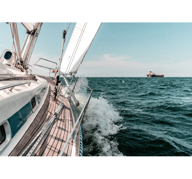 Sea wall mural sailing adventure - TenStickers