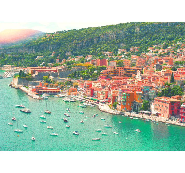 Wall mural city seaside village view - TenStickers