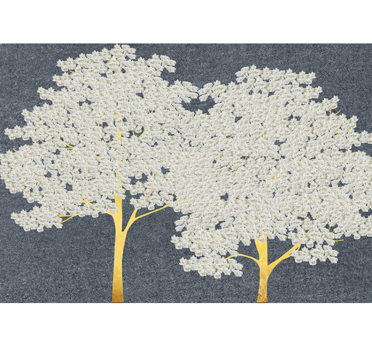 Trees wall mural elegant tree silhouettes - TenStickers
