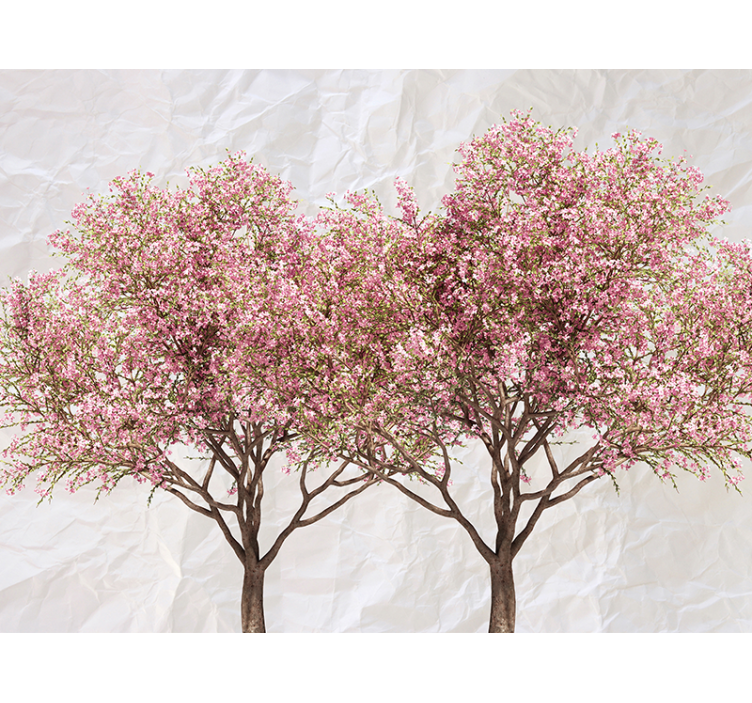 Blooming Pink Trees flowers wall mural - TenStickers
