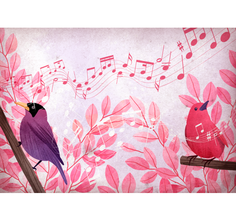 Wall mural animals musical birds singing - TenStickers