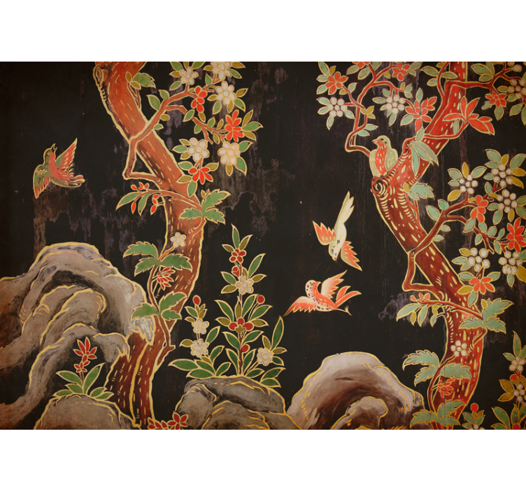 Wall mural animals tropical birds scene - TenStickers