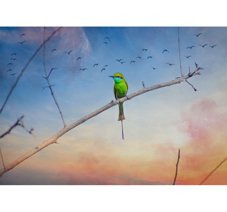 Wall mural animals bird on branch - TenStickers