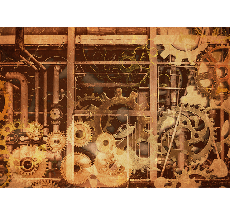 Other wall mural pattern industrial gear design - TenStickers