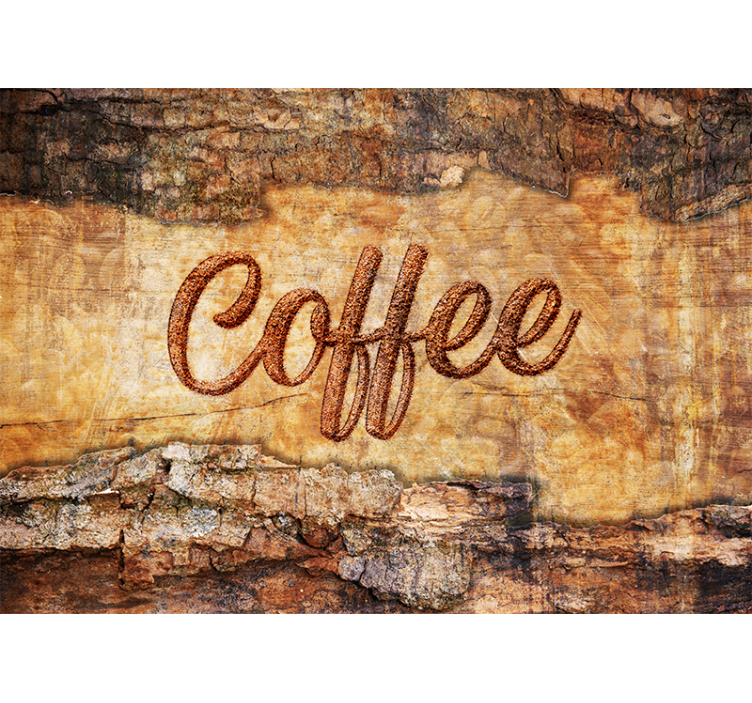 Wall mural text coffee textured design - TenStickers