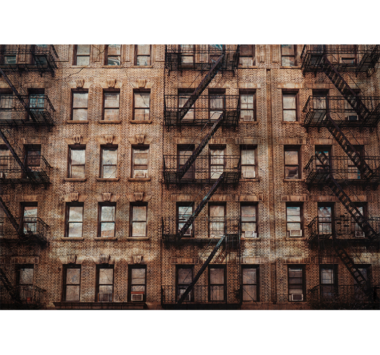 Urban Brick Facade wall mural city - TenStickers