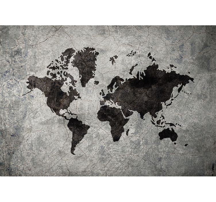 Wall mural world map world map silhouette - TenStickers