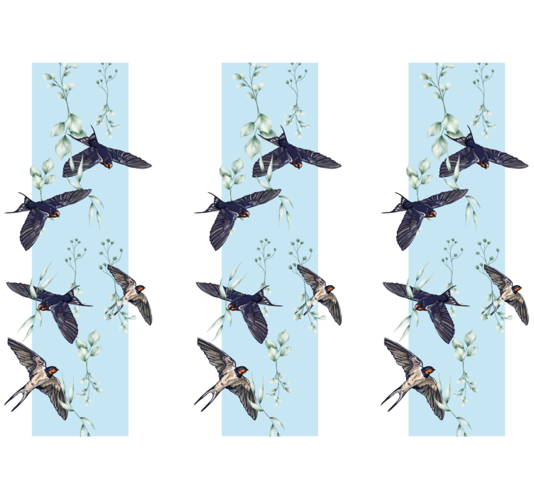 Wall mural animals swallows and foliage - TenStickers