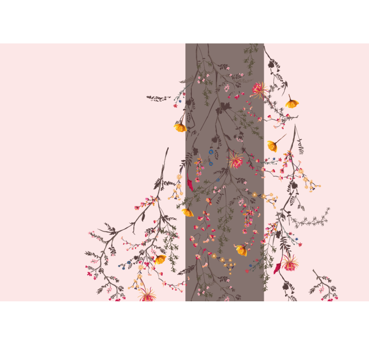 Floral Branch Silhouette flowers wall mural - TenStickers