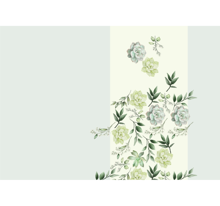 Flowers wall mural succulent floral design - TenStickers