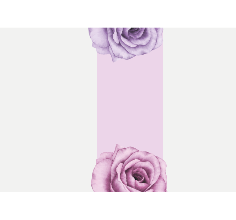 Flowers wall mural purple rose design - TenStickers