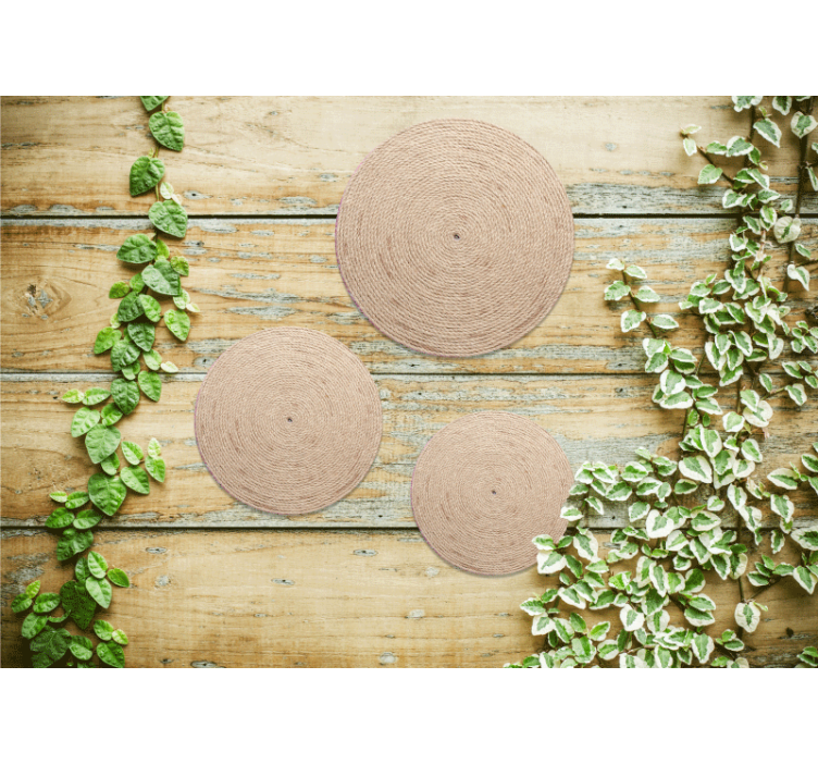 Other wall mural pattern natural rope circles - TenStickers