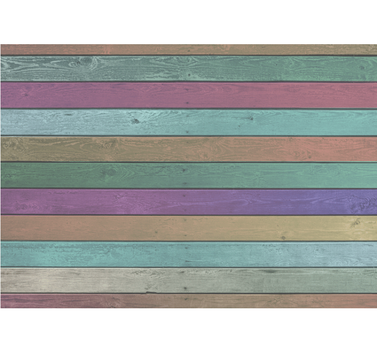 Rainbow Planks Dark Shades wall mural wood - TenStickers