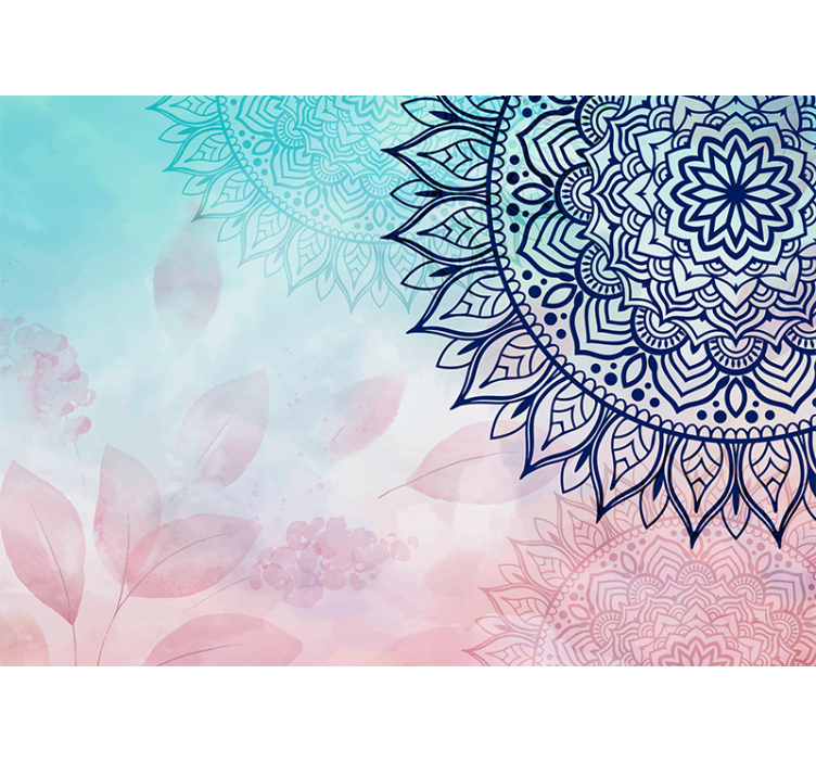 Blue shades art design mandala wall mural - TenStickers