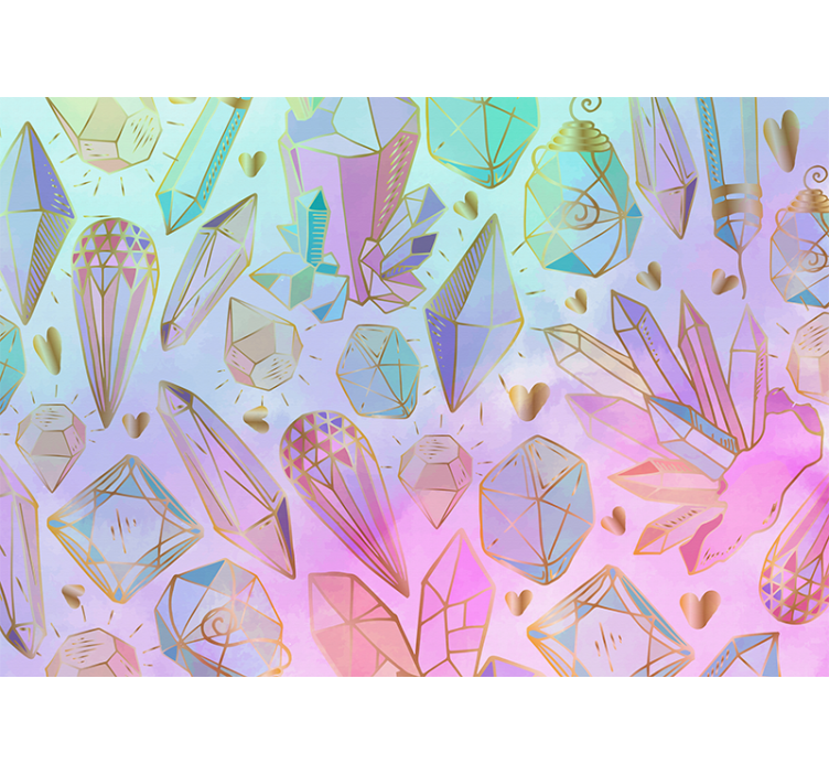 Wall mural painting geometric gemstones design - TenStickers