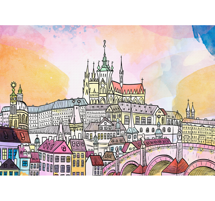 Wall mural city prague castle view - TenStickers