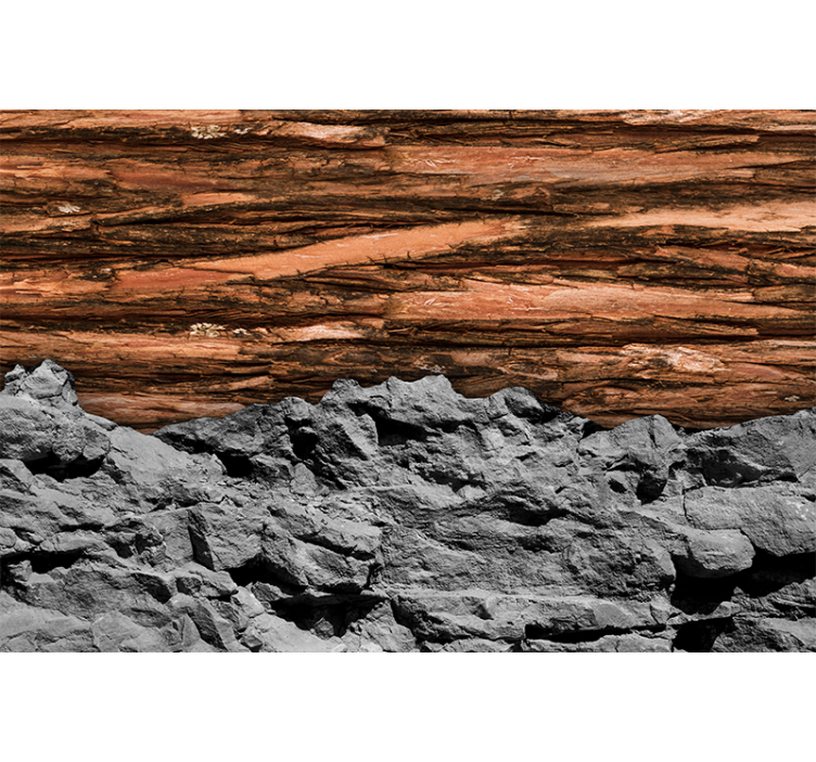 Earthy textured layers living room wall mural - TenStickers