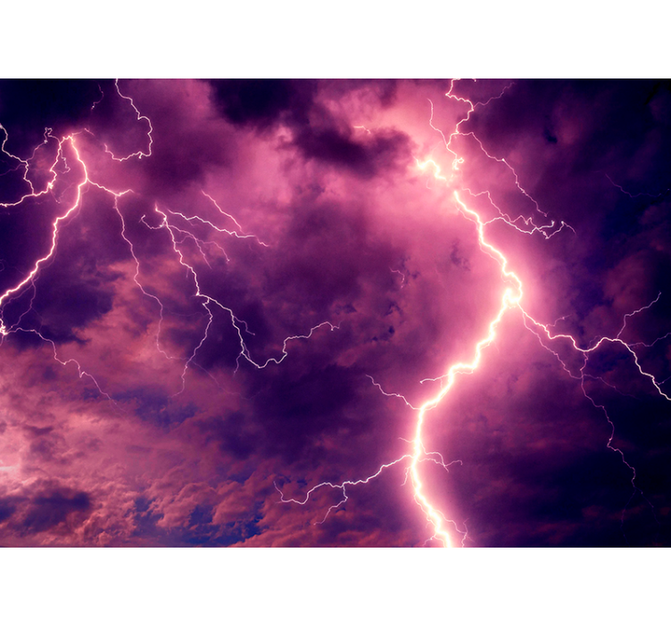 Clouds and lightning sky wall mural - TenStickers