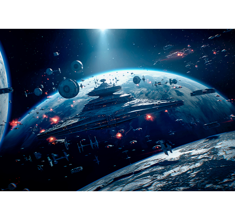 Outer space scene wall mural - TenStickers