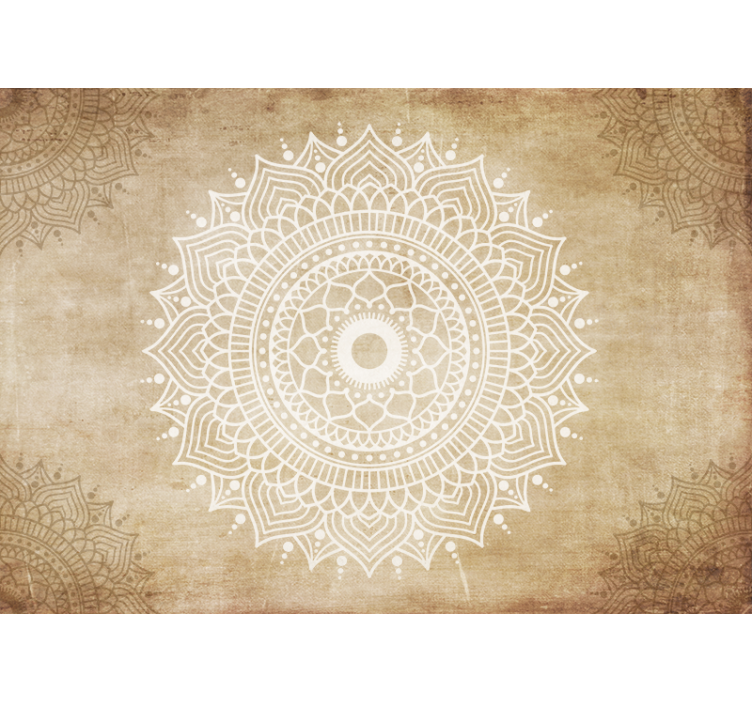 Old paper textured mandala wall mural - TenStickers