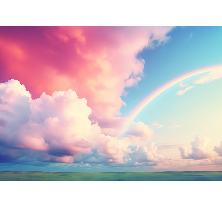 cloudy sky with rainbow Kids wall murals - TenStickers